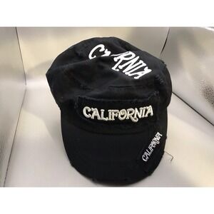 California Distressed Adjustable Hat Cap Black